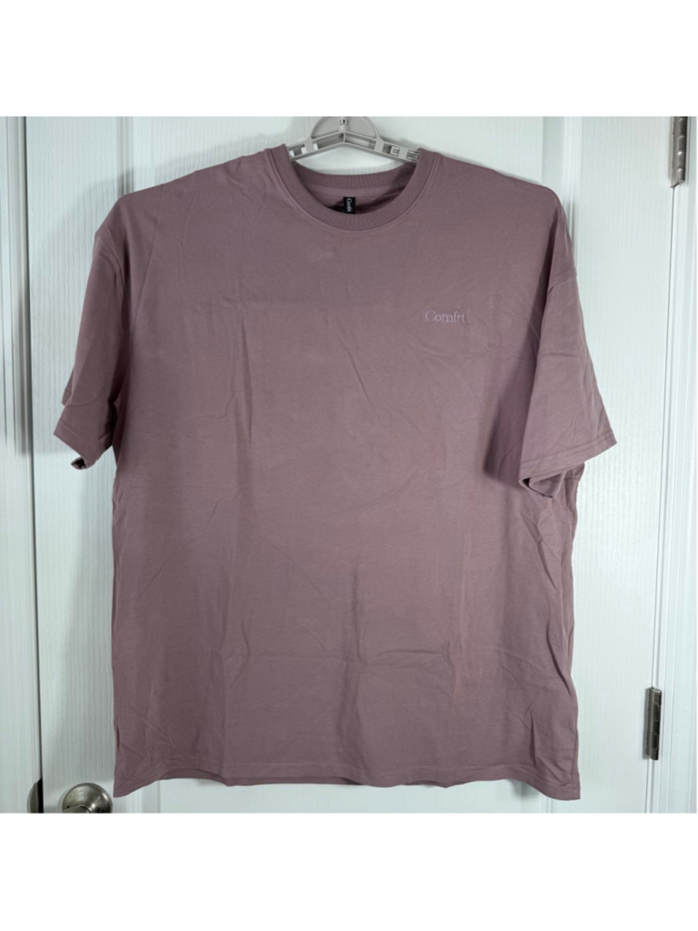 Men's Comfrt Mauve Essential Oversized Short Sleeve Tee L
